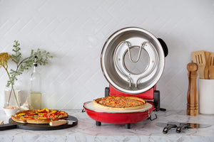 12-inch Pizza Oven with Thermal Control, Timer, Viewing Window and Removable Stone