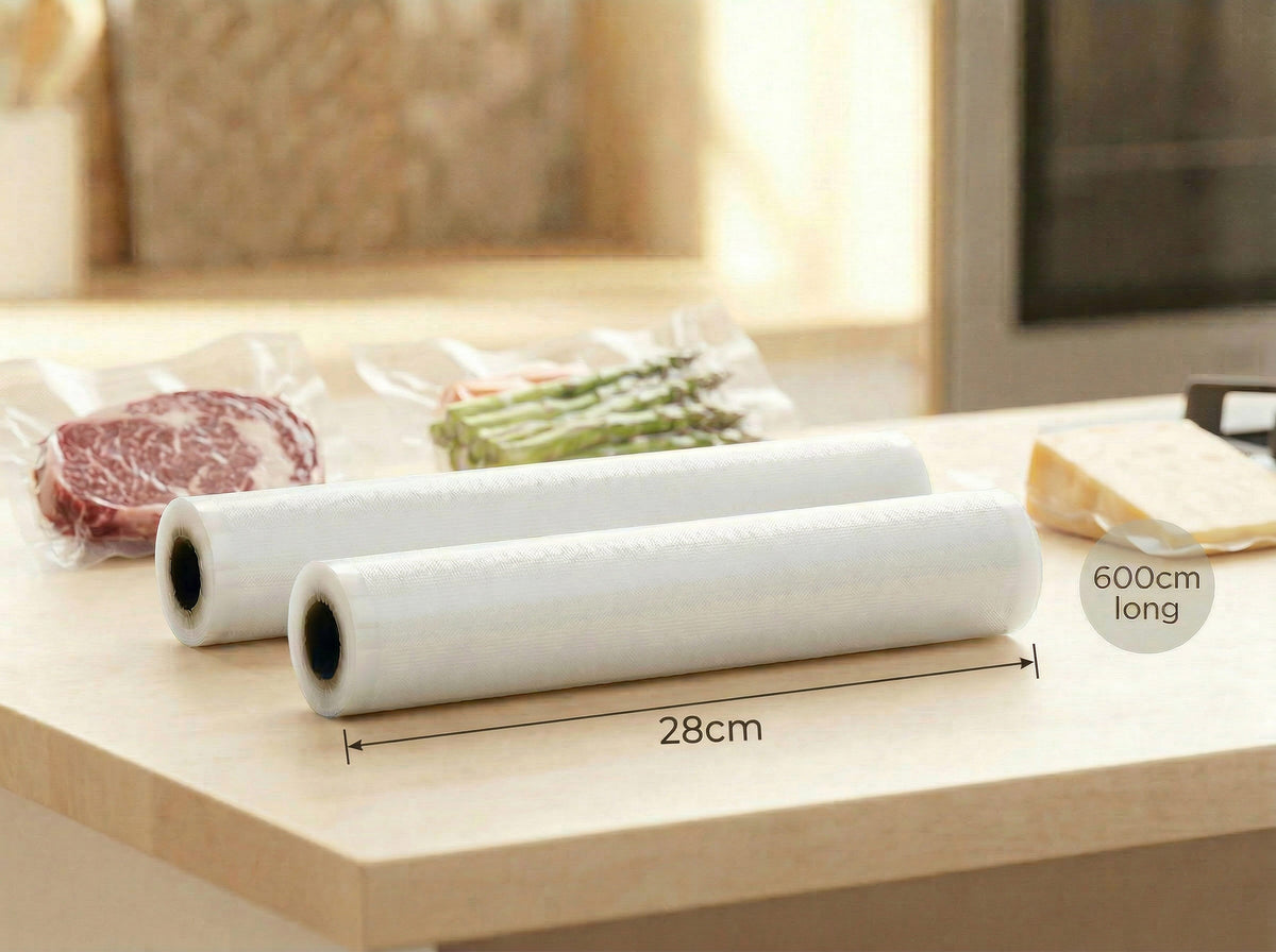 Vacuum Sealer Bags for Fresher Food (28cm) 2-Pack of Rolls