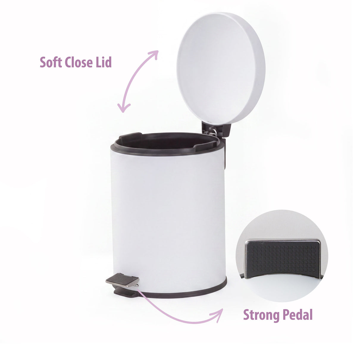 6L Compact Soft-Close Pedal Bin