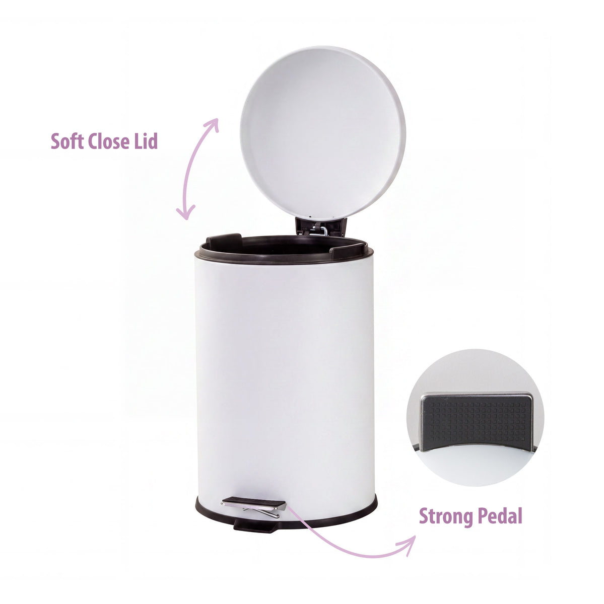 12L Soft-Close Pedal Bin
