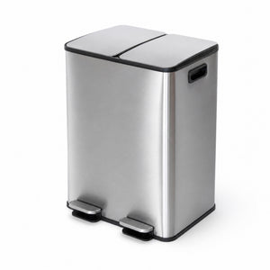 2 x 20L Dual-Compartment Pedal Operation Rubbish Bin with Carbon Filter