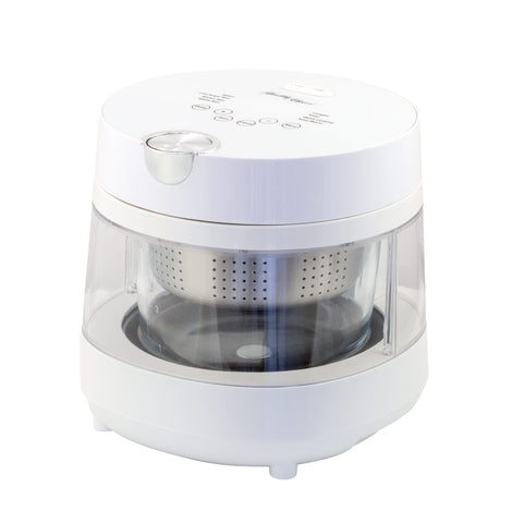PFAS Free 5 Cup Glass Rice Cooker with Low Sugar Basket