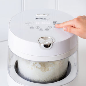 PFAS-Free 5-Cup Glass Rice Cooker with Low Sugar Basket