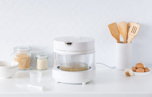 PFAS-Free 5-Cup Glass Rice Cooker with Low Sugar Basket