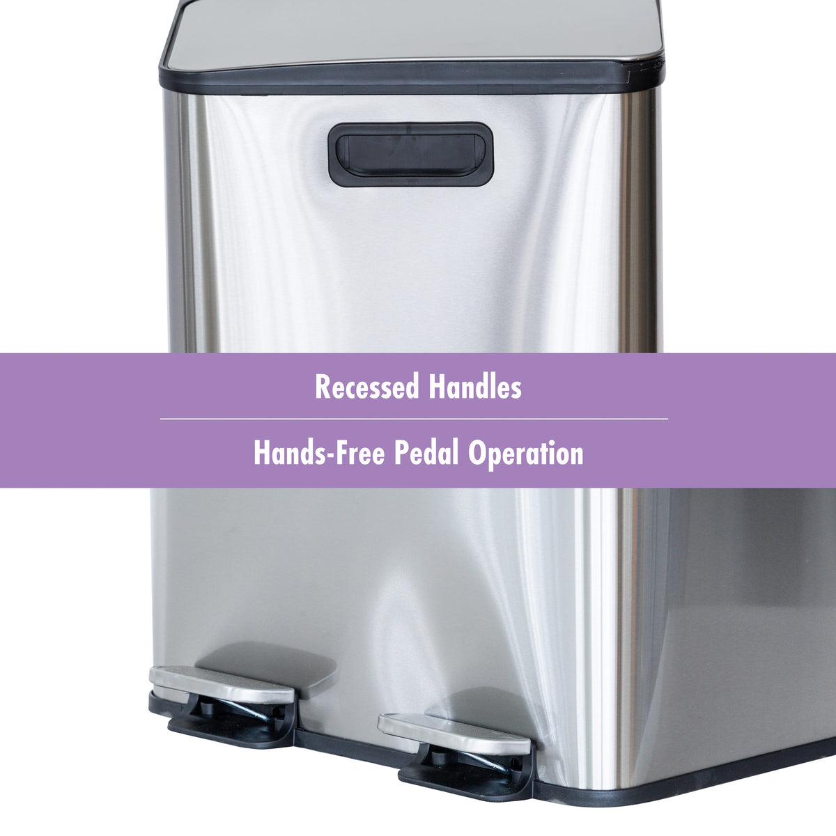 Stainless Steel Dual Compartment, 2 x 30L, Rubbish Bin