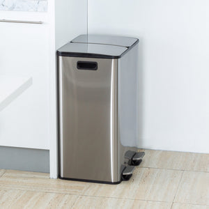Stainless Steel Dual Compartment, 2 x 30L, Rubbish Bin