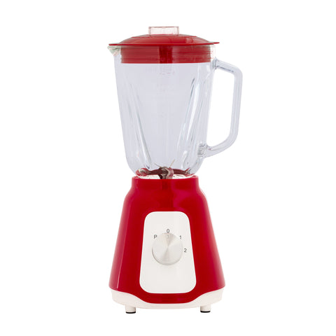 Red 1.5 Litre Table Blender with glass jug.
