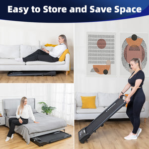 2HP Walking Pad Treadmill w/ Remote, Foldable Handrail, and Tablet Holder