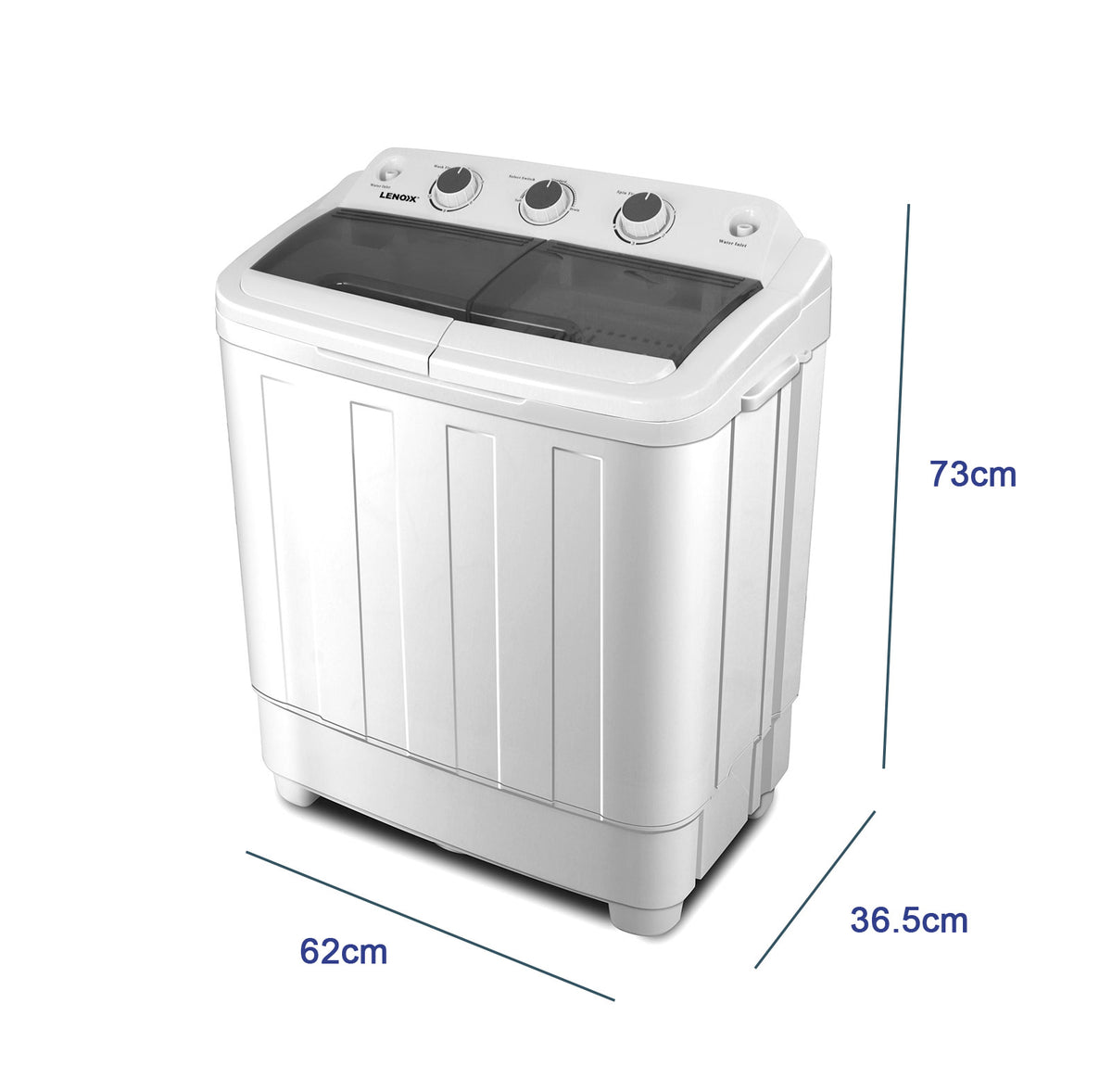Measurements of the Portable Twin Tub Washing Machine.