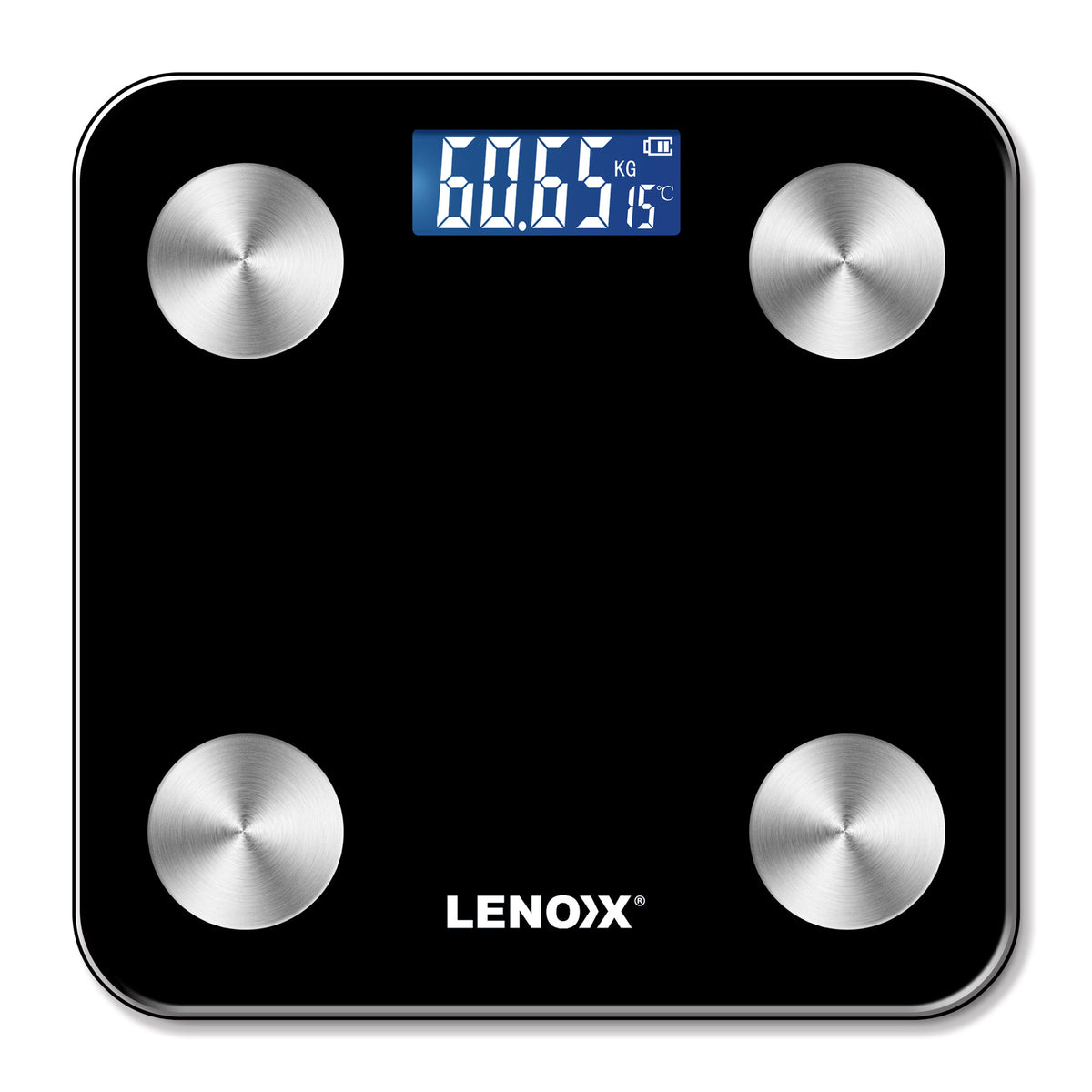 Lenoxx Smart Body Scale with Bluetooth, LED, Weight Tracking & Recording.