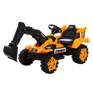 Yellow and black Children's Electronic Ride-on Excavator & Dump Truck.