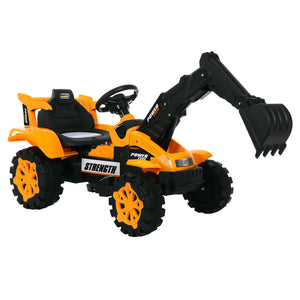 Angle view of the Children's Electronic Ride-on Excavator.