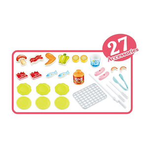 Kids Toy 27pc 33cm BBQ Trolley Playset w/Veggies/Fish/Meat/Light/Sound