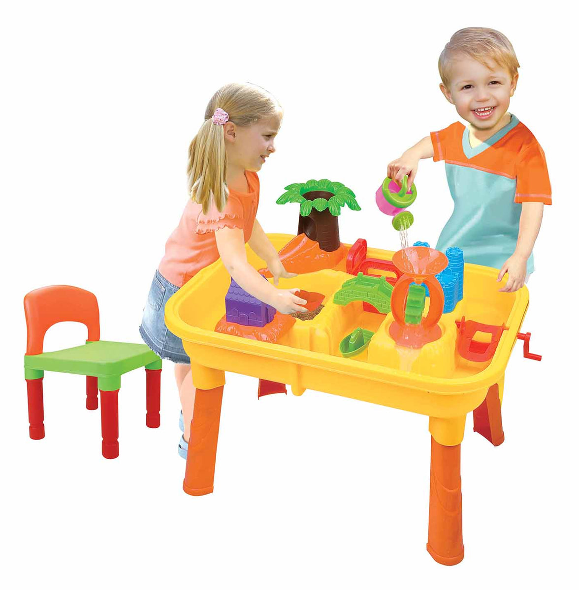 Children playing with the sand & water table.