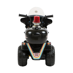Rear view of the Black Children's Electric Ride-on Motorcycle