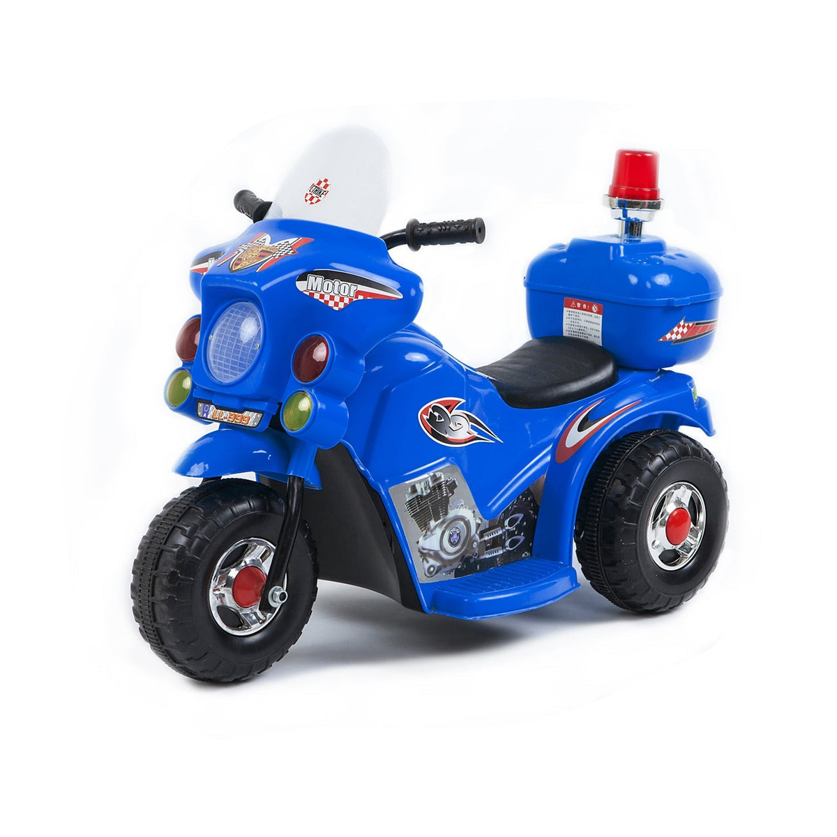 Blue Children's Electric Ride-on Motorcycle.