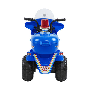 Rear view of the blue Children's Electric Ride-on Motorcycle.