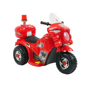 Angle view of the red Children's Electric Ride-on Motorcycle