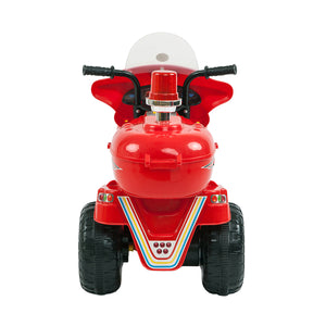 Rear view of the red Children's Electric Ride-on Motorcycle.