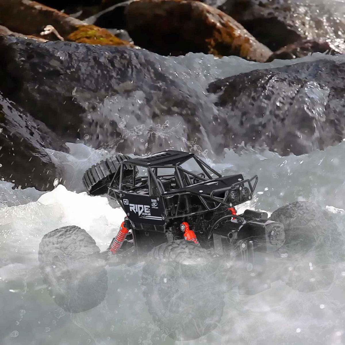 Remote Control Waterproof Amphibious Car (Black) - For All Terrains