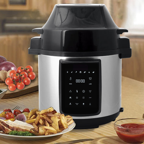 6L Air Fryer + Pressure Cooker (Black) Kitchen Appliance