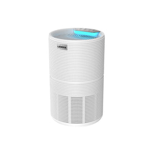 Air Purifier & Cleaner with blue-coloured light on top.