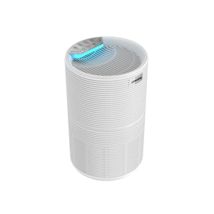 Top view of the AP90 Air Purifier & Cleaner  with its control power and blue-coloured light.