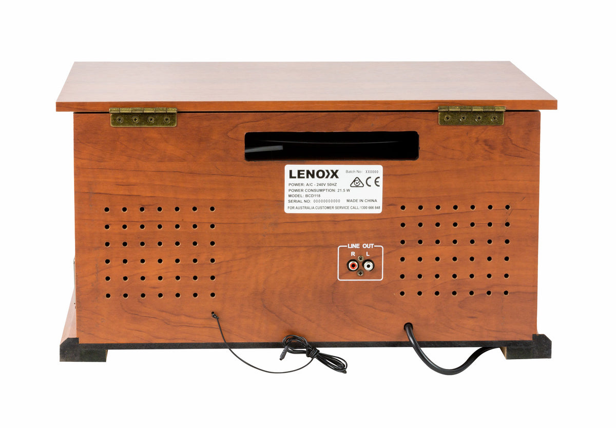 Back of the BCD118 Retro Music Centre.