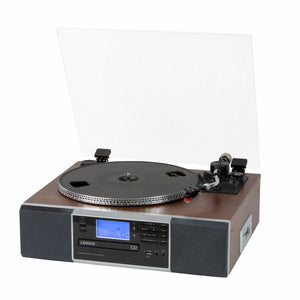 BCD120 Vinyl Turntable with radio turned on.