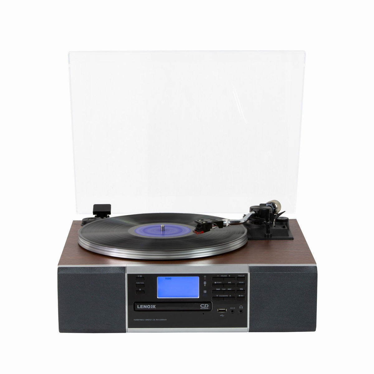 Front view of the BCD120 Vinyl Turntable