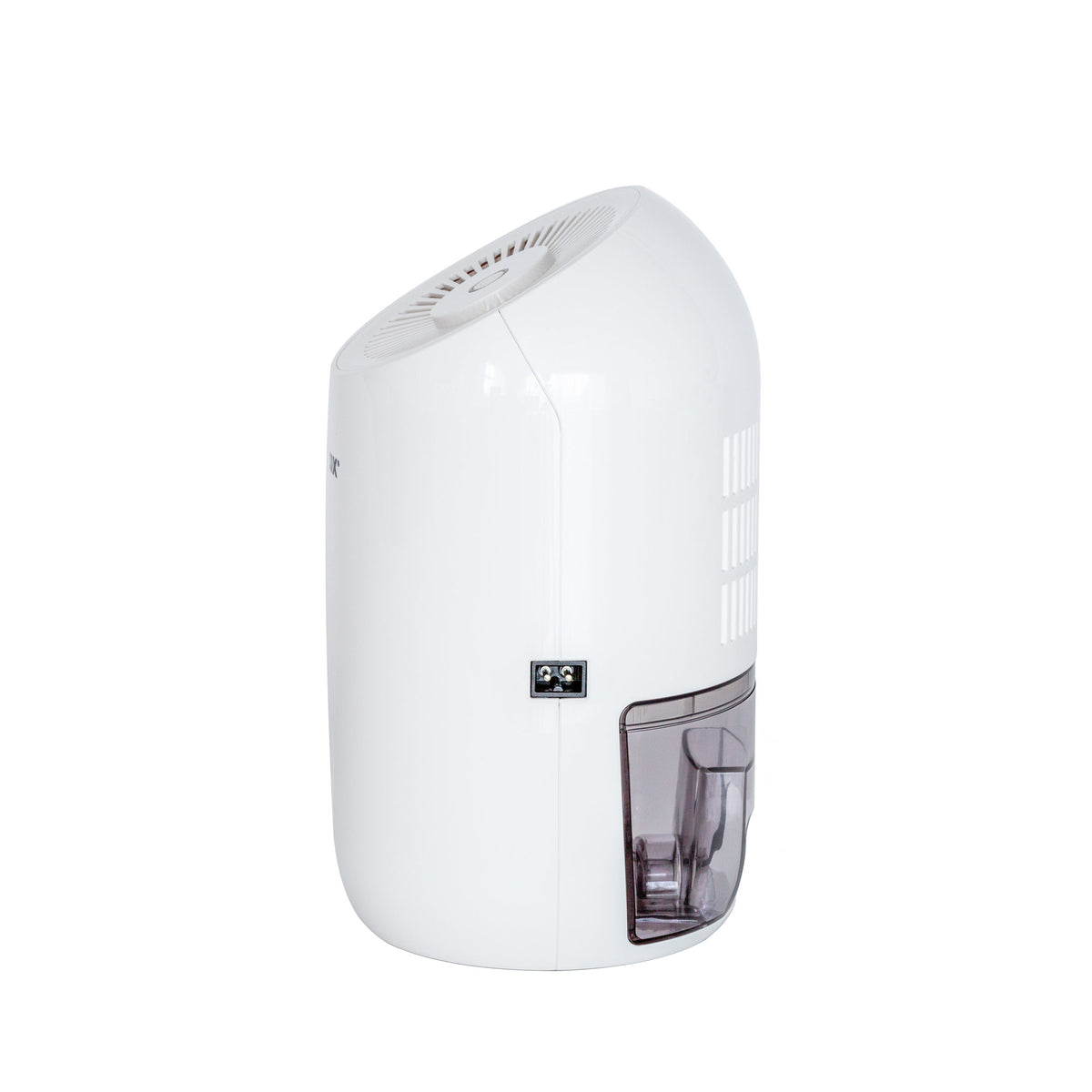 Side view of the white Thermo-Electric Peltier Dehumidifier.