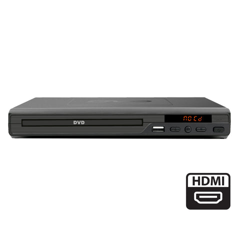 HDMI DVD Player (Black) w/ Remote Control, Compact Size, 8 Languages