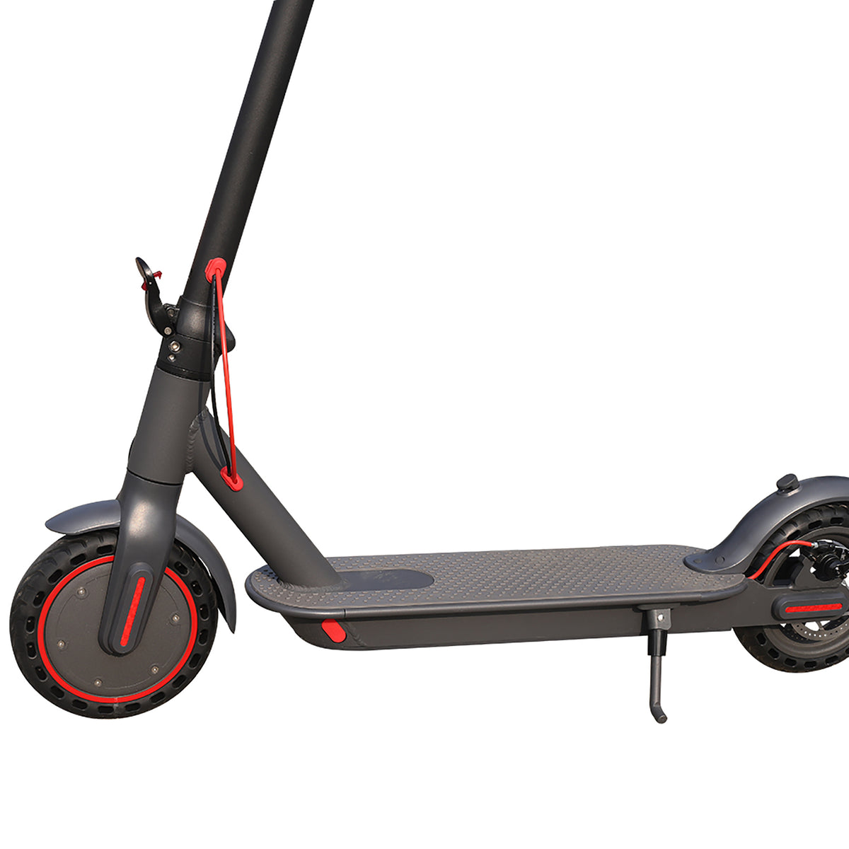 Close up of the front wheel of the ES60 Electric Scooter.