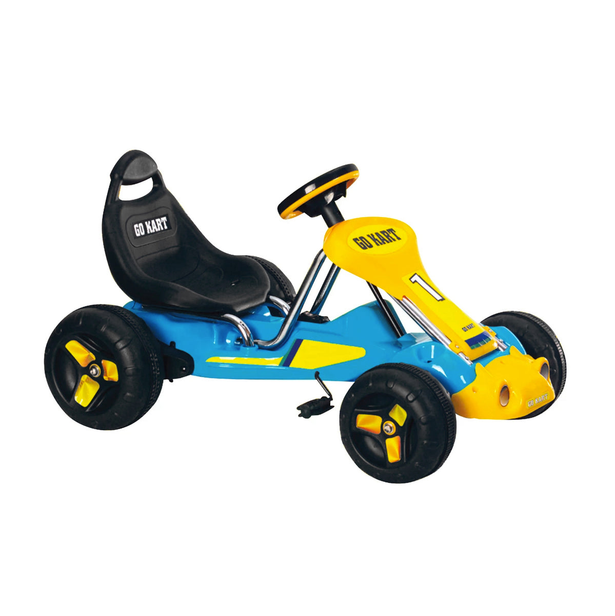 Pedal Powered Go-Kart for Children (Black) Ride & Steer/ 4-Wheel Vehicle