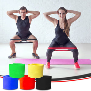 5pc Resistance Band Loop Set Exercise Yoga Strength Fitness Workout