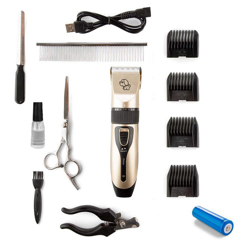 12-Piece Pet Grooming Kit w/ Electric Clippers, Scissors, Combs & Brush.