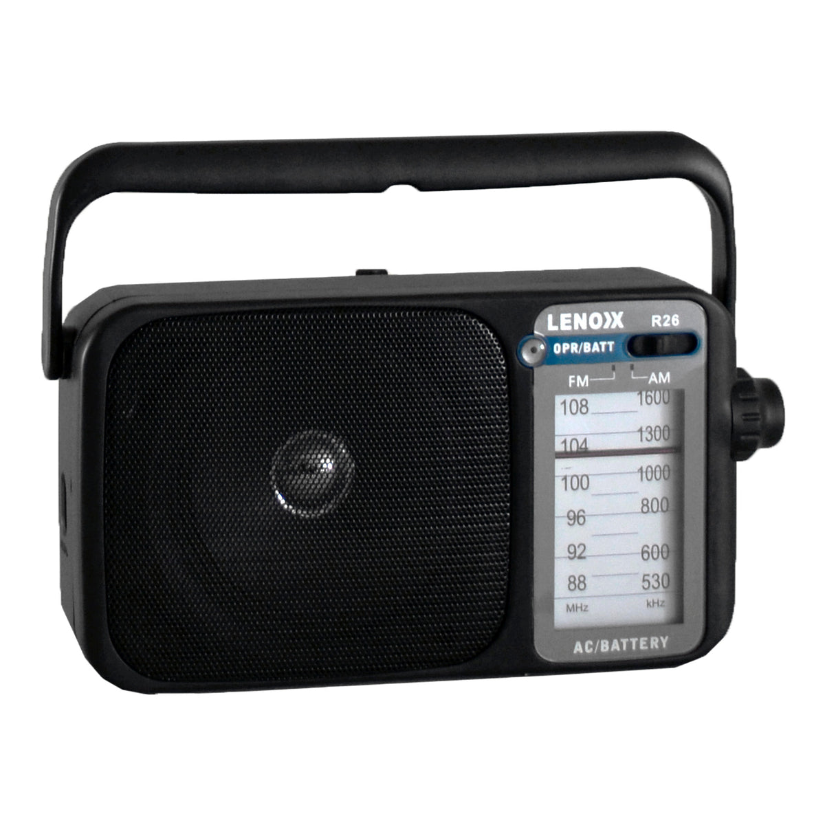 Black AM/FM Battery Operated Mantle Radio.