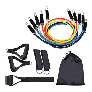 11 Piece Resistance Tube Bands Set with carry bag