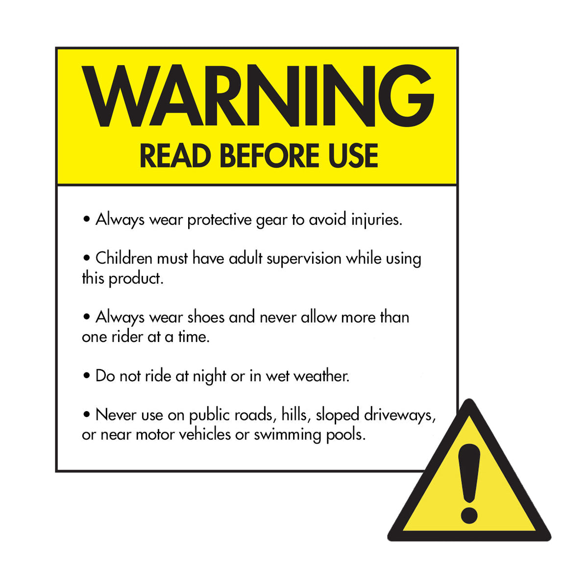 Warning label of the Children's Electric Ride-on Motorcycle.
