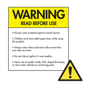 Warning label of the Children's Electronic Ride-on Front Loader.