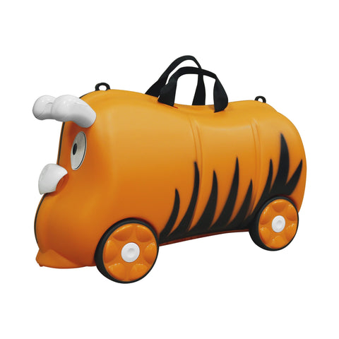 Kids 18L Travel Cabin Luggage w/ Trolley Ride On Wheel Suitcase (Orange)