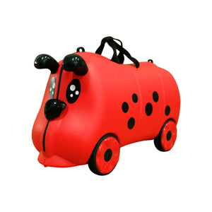 Kids 18L Travel Cabin Luggage w/ Trolley Ride On Wheel Suitcase (Red)