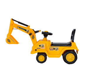 Side view of the YD1006 Yellow Ride-on Children's Toy Excavator