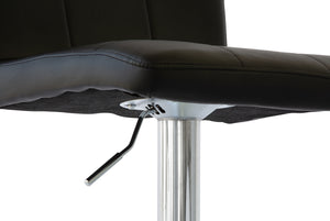2 Comfortable Barstools (Black) w/ Adjustable Height, 90-112cm
