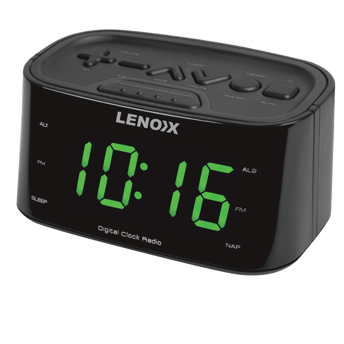 Smartphone-Charging Alarm Clock & FM Radio (Black) w/ USB Port